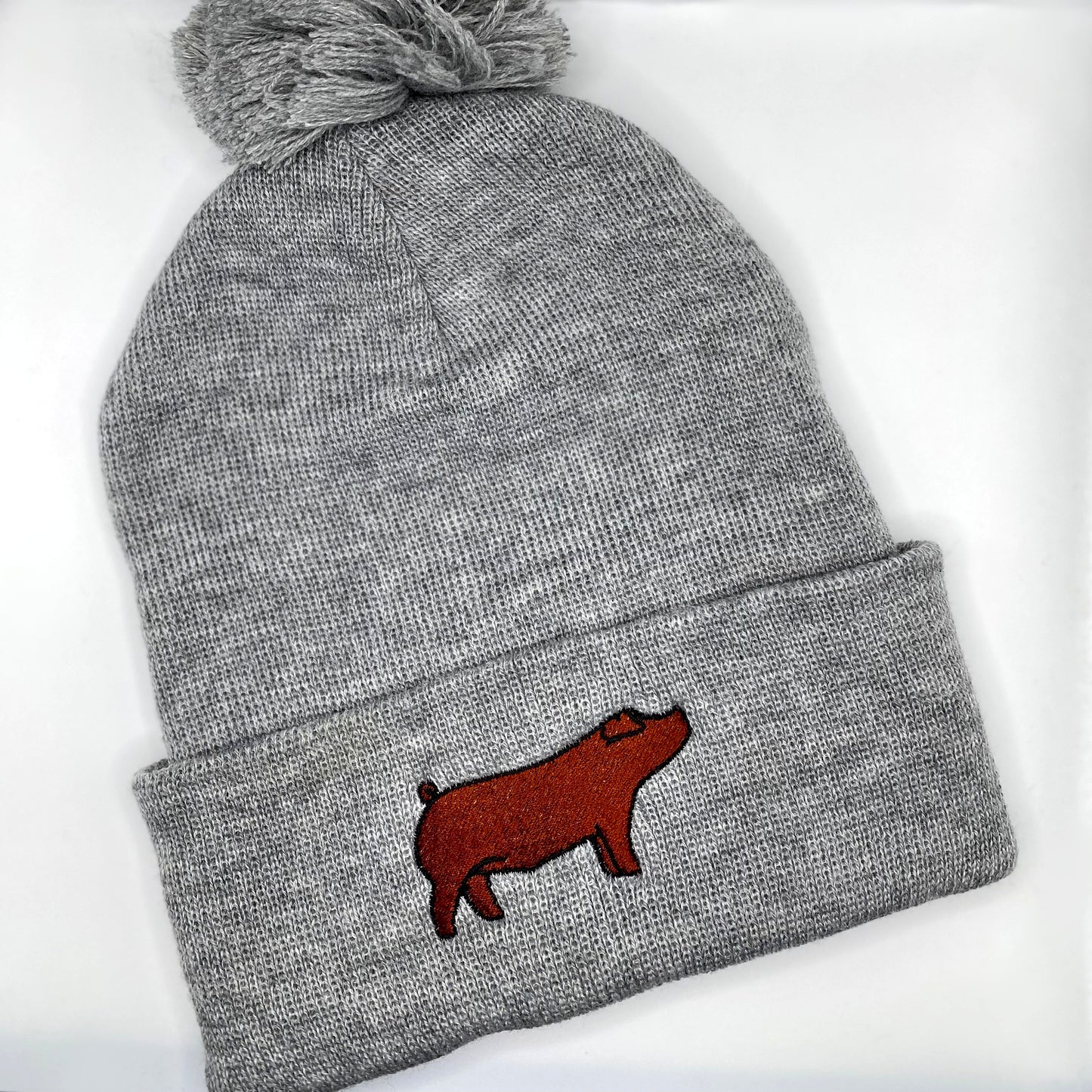 Duroc Show Pig Beanie (PomPom Optional)