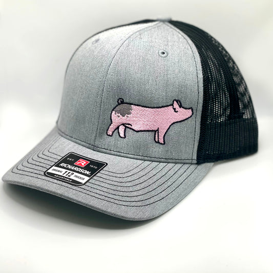 Blue Butt Show Pig Embroidered Hat