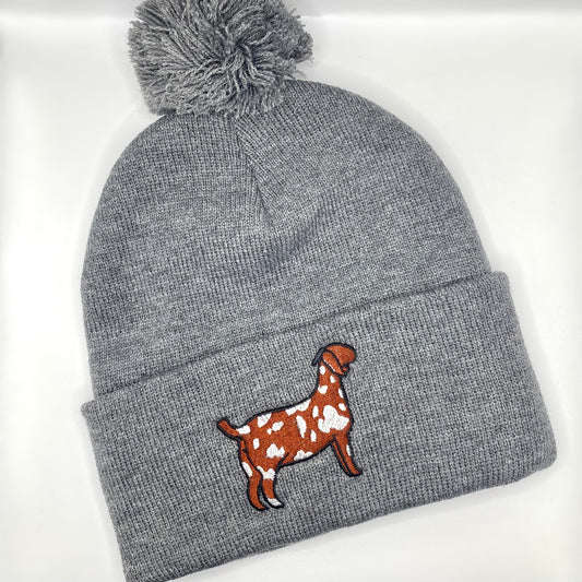 Spotted Boer Goat Beanie (PomPom Optional)