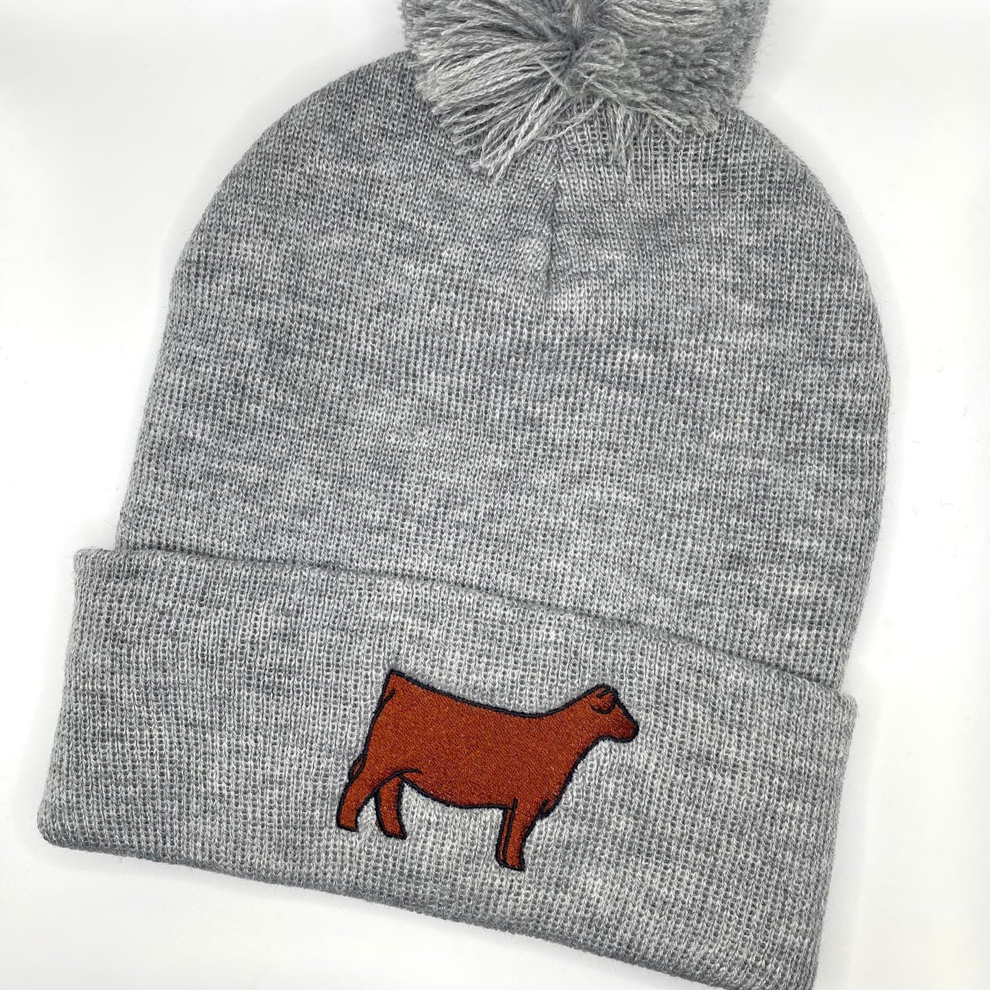 Red Angus Beanie (PomPom Optional)