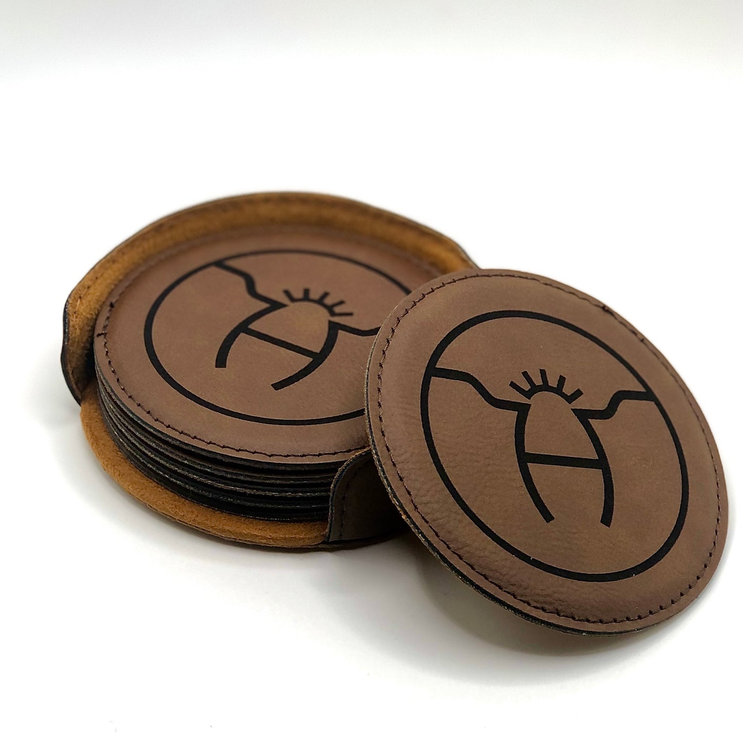 Custom Leatherette Coaster Set, (Set of 6)