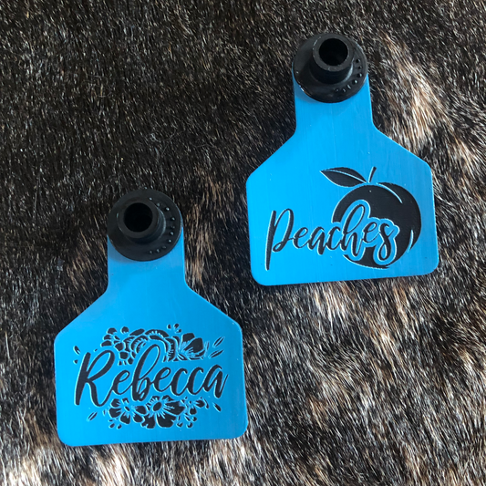 custom ear tag for show sheep, pigs, or goats