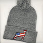 American Flag Show Sheep Embroidered Beanie
