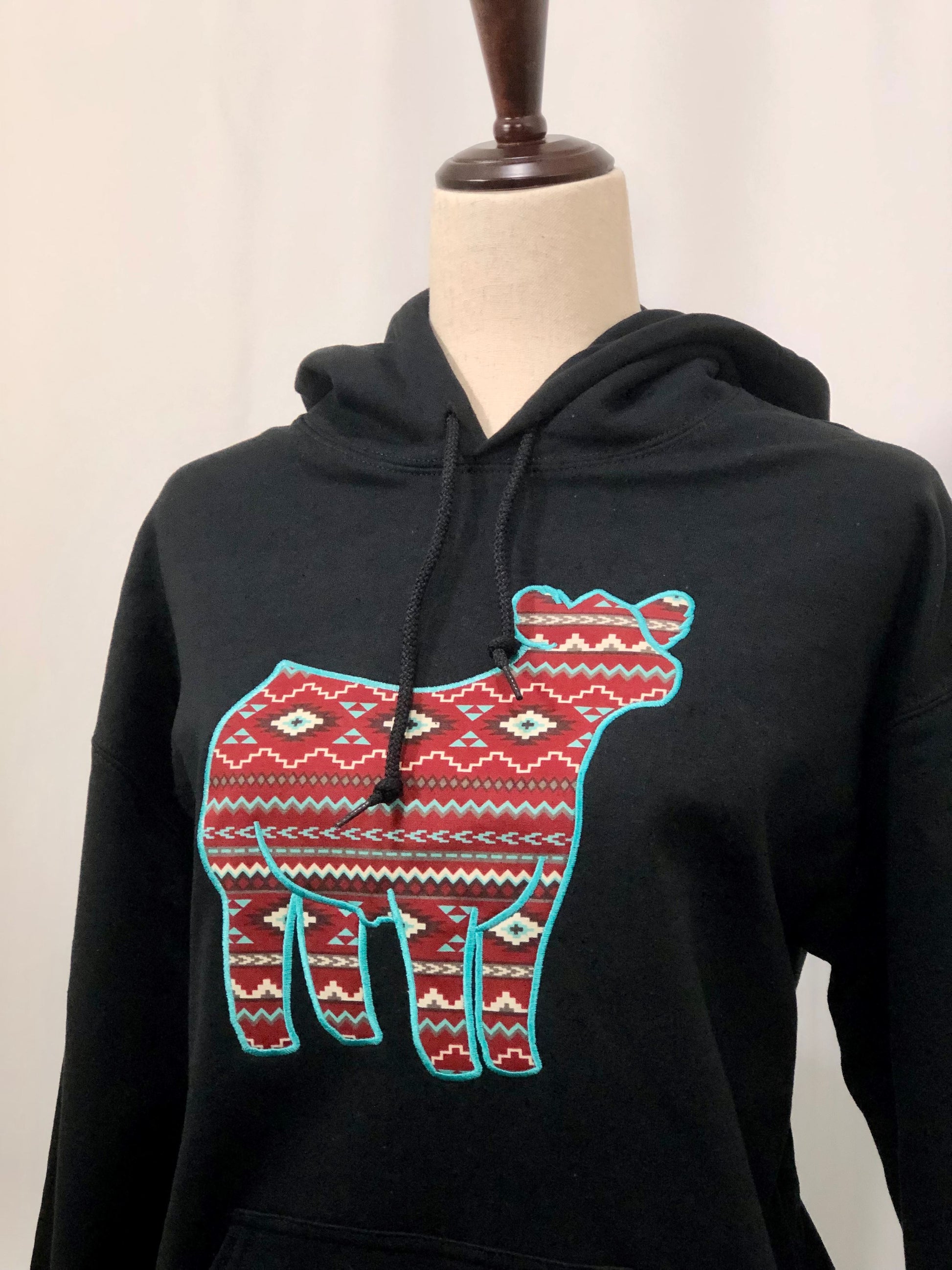 Aztec Show Steer Embroidered Hoodie Gone Rogue Boutique and Embroidery 