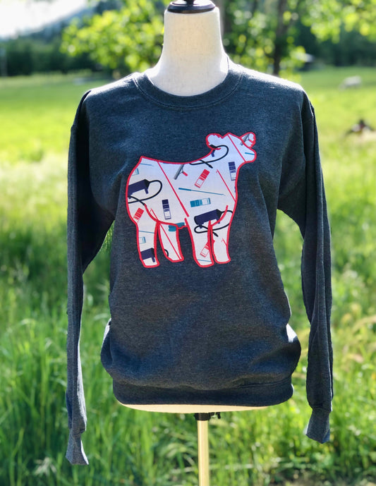 Show Supplies Show Steer Embroidered Crewneck